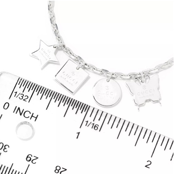 Gucci "Trademark" Silver Multi Charm Bracelet - Picture 4 of 6